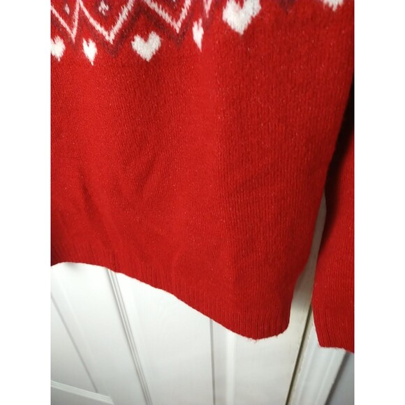Destination Girls Woman S* Reindeer Red Christmas Sweater Mock Neck Pullover - Picture 5 of 9